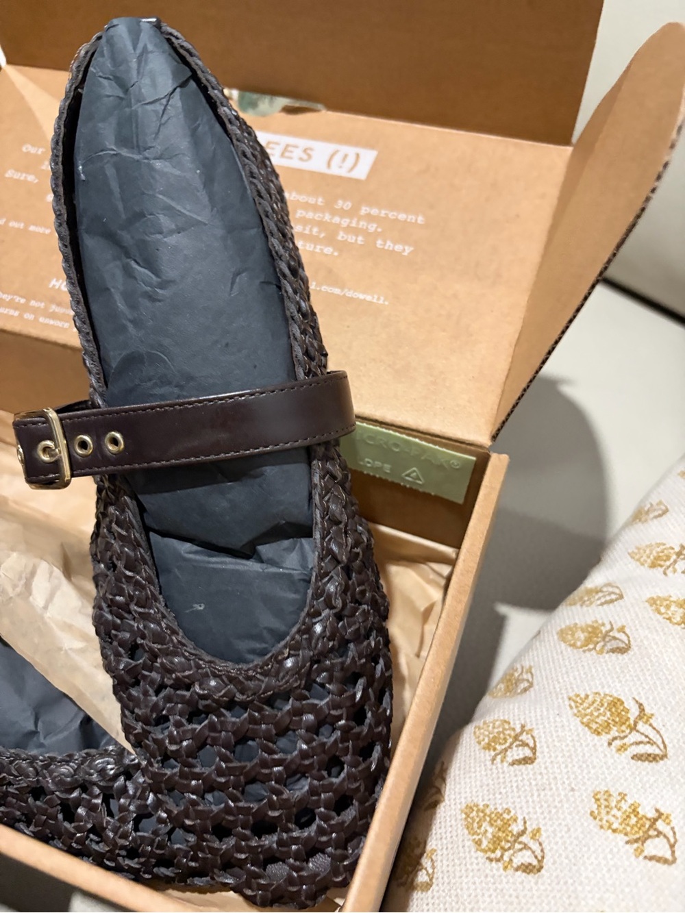 Madewell Dark Brown Woven Mary Jane Flats - Picture 2 of 5